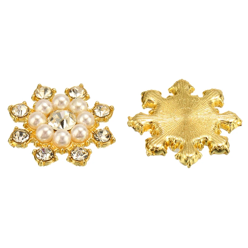 10 шт./компл. 24 мм стразы из сплава с жемчугом Свадебные украшения на подставке