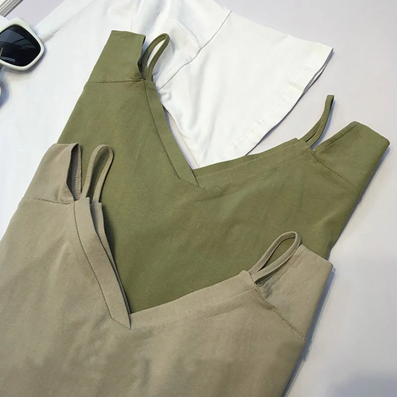 Однотонная летняя футболка женская с v образным вырезом Женская Мягкая коротким