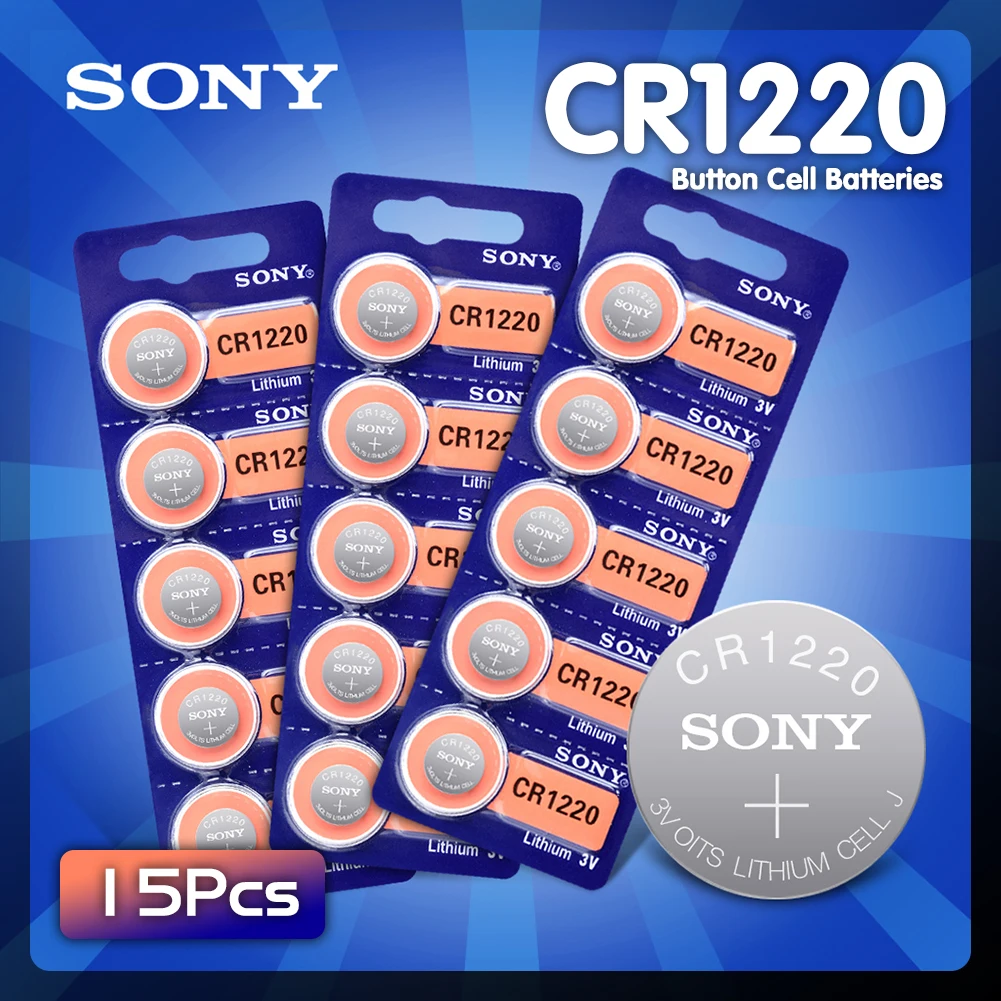 15 шт. для Sony CR1220 3 В литиевая батарея BR1220 LM1220 DL1220 CR 1220 L04 батареи монет часов