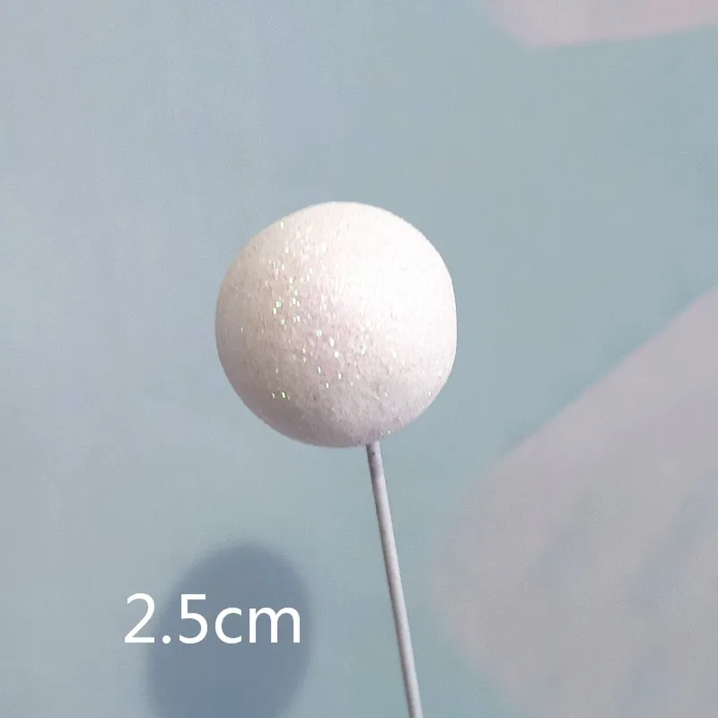 6pc 2.5cm white Золотые, серебряные лазерные воздушные шары с облаками «С Днем Рождения», топпер для торта, вечерние украшения, десерт, прекрасные подарки - Цвет: 6pc 2.5cm white