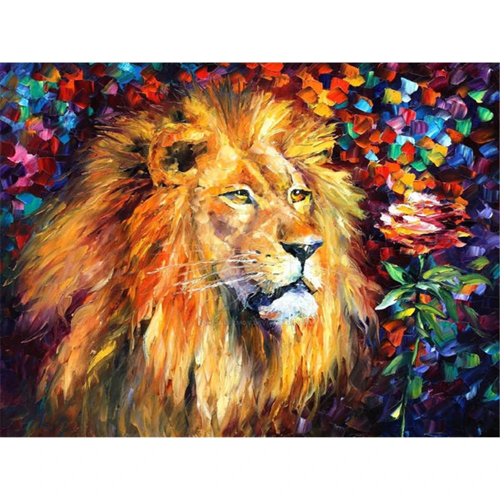 Картина маслом стиль лев печать холст 11CT вышивка крестом DIY набор вышивки DMC нитки