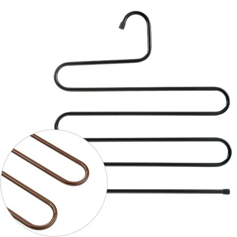 

Multilayer Clothes Hangers Stainless Steel Clothes Hangers Shape Pants Storage Hangers Clothes Storage Rack Multilayer Storage