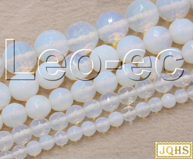 

JQHS natural 8mm 10mm 12mm 14mm Round Faceted white moonstone quartz Stone Beads Strand ForJewelry Making 15" V1233