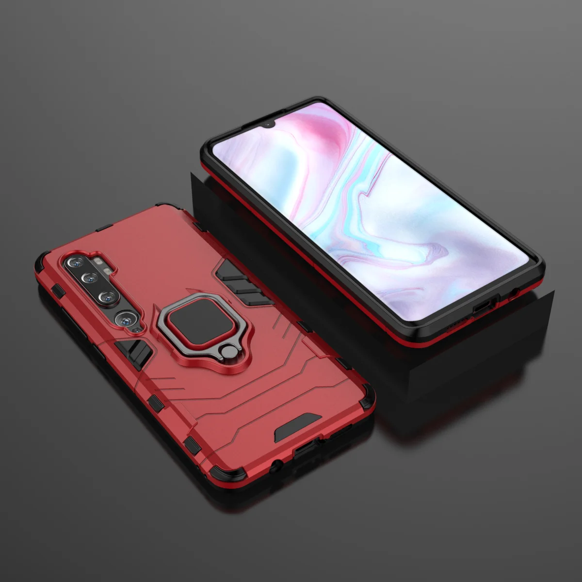 

Rugged Armor Phone Case For Xiaomi 9 Redmi Note K20 8T CC9 7A 9T CC9E 8 8A A3 7 Pro Lite Shockproof Metal Stand Protection Cover
