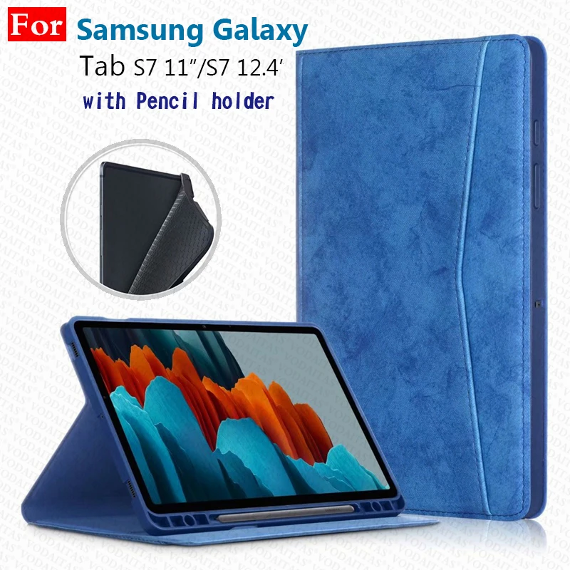 

Case Cowhide For Samsung Galaxy Tab S7 11" 2020 SM T870 SM-T870 SM-T875 11" Tablet PC Protect Cover Shell PU Leather Cases