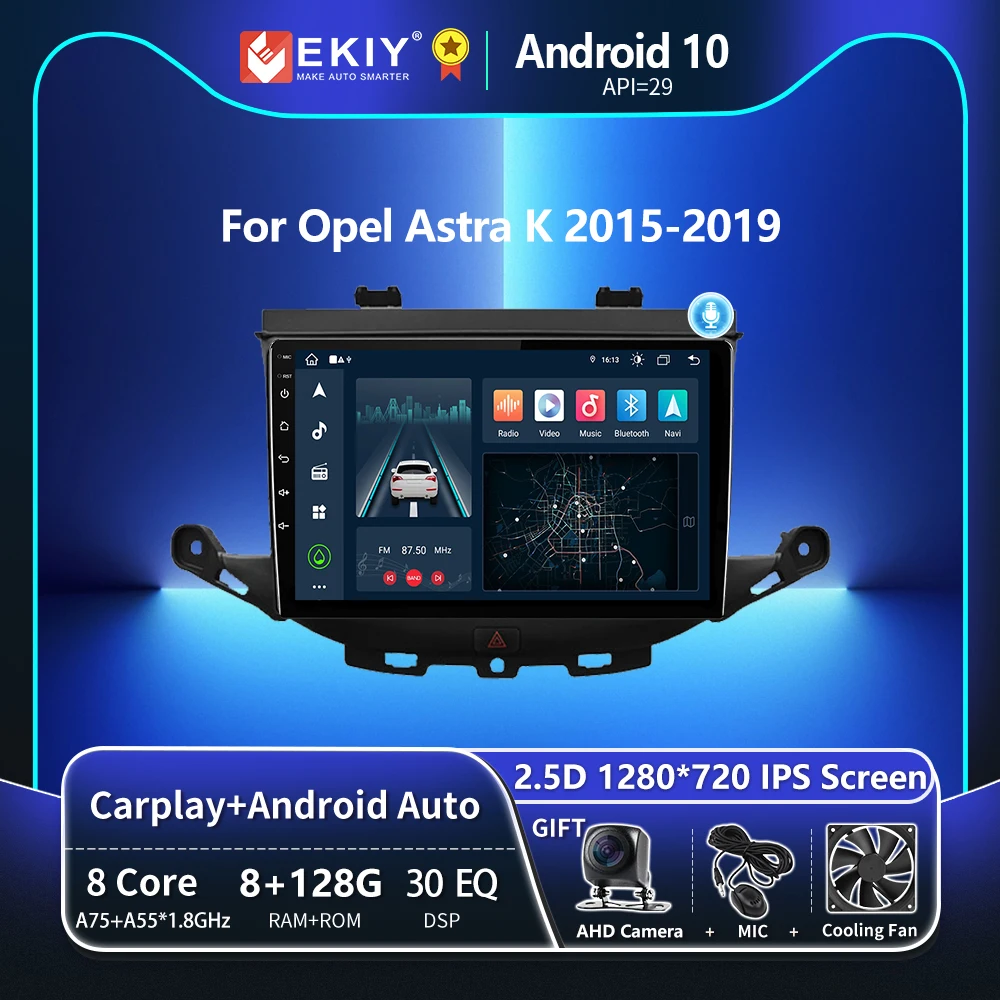 

EKIY T8 8G 128G Android 10 Автомобильное радио для Opel ASTRA K 2015-2019 Авторадио Мультимедийная система Ленточный рекордер Навигация GPS Авто Стерео Carplay Wireless ...