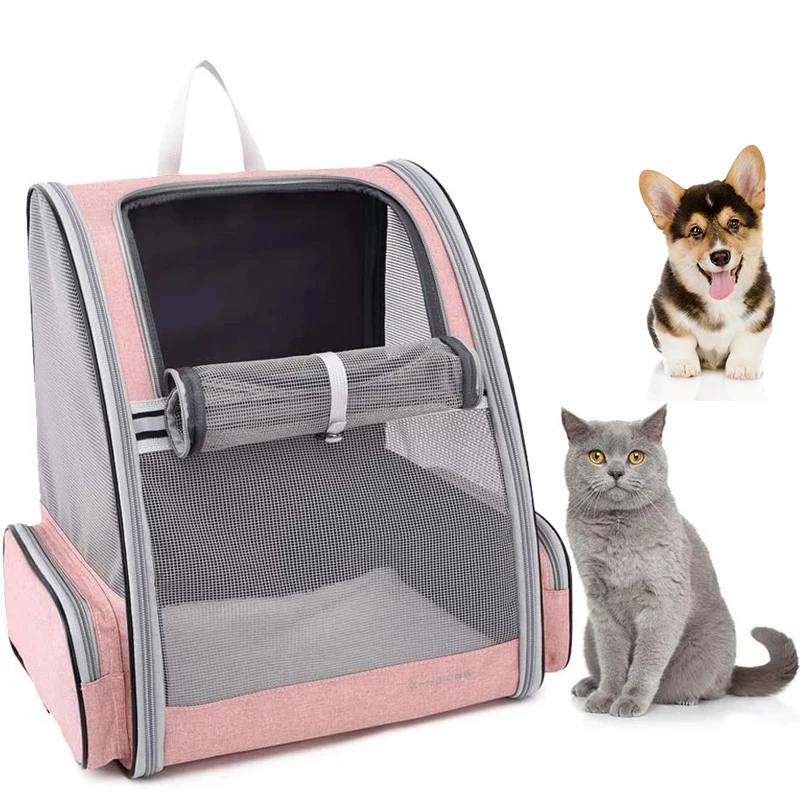 

Foldable Pet Dog Carrier Bag Portable Breathable Carrier for Cat Mesh Zipper Double Shoulder Backpack for Travel Cat Accessories