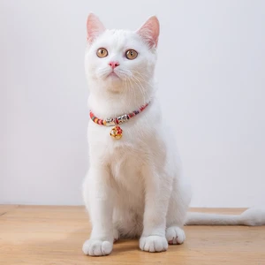 Pet Adjustable Collar Bohemian Style Cat Collar with Bell National Style Cat Accessories Pet Supplies
