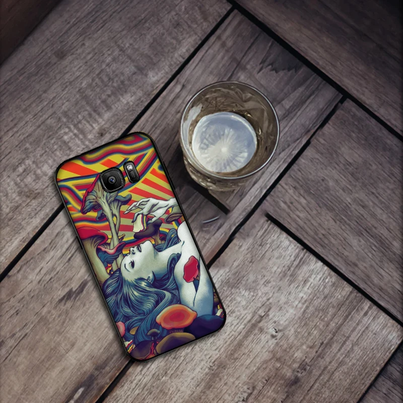 Luxury Black Case For Samsung A3 4 5 6 plus A8 9 A10 A20 30 A40 50 A60 A70 2017 M40 J6 Cover Art color illusion graffiti | Мобильные