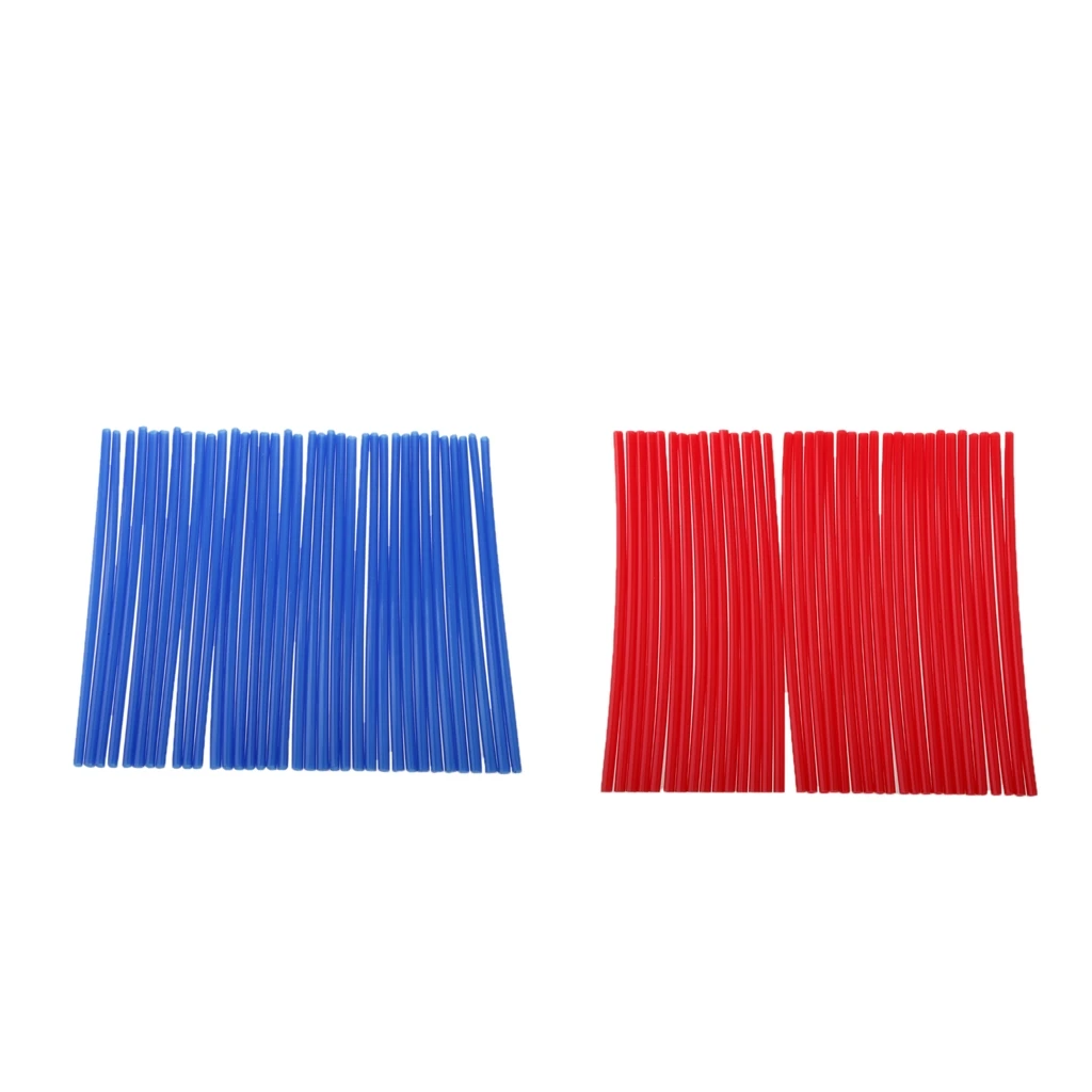72 шт. синий и красный комплект мотоцикл улица велосипед колесо спицы обмотки кожи