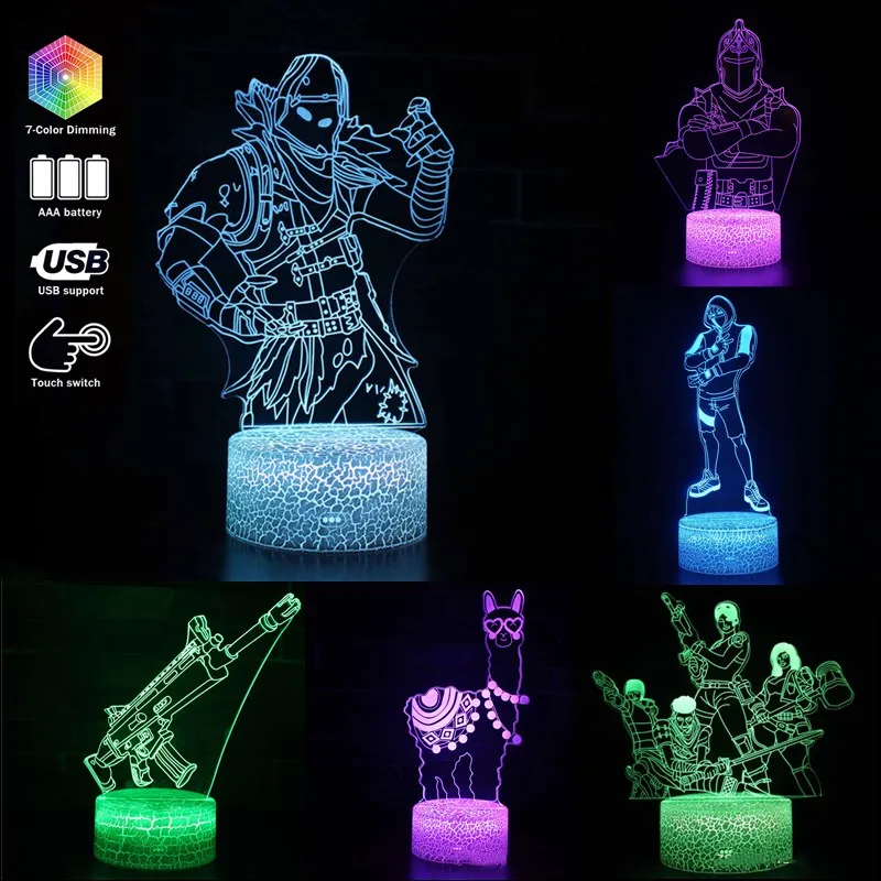 

Fortnite LED Night Light 3D Illusion Table Lamp Remote Control Colorful Lighting Bedroom Decoration Anime Toys Kid Birthday Gift