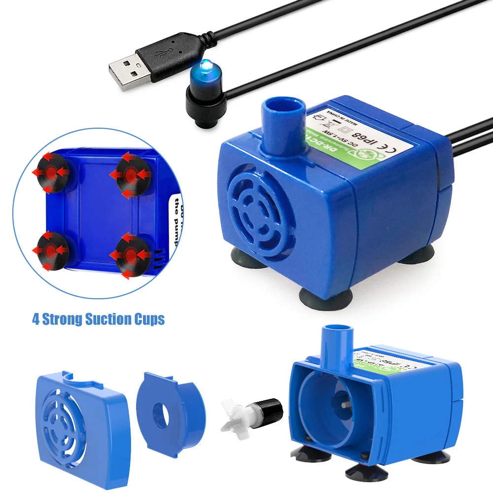 Светодиодный светильник водяной насос для кошек фонтанчик запасные аксессуары