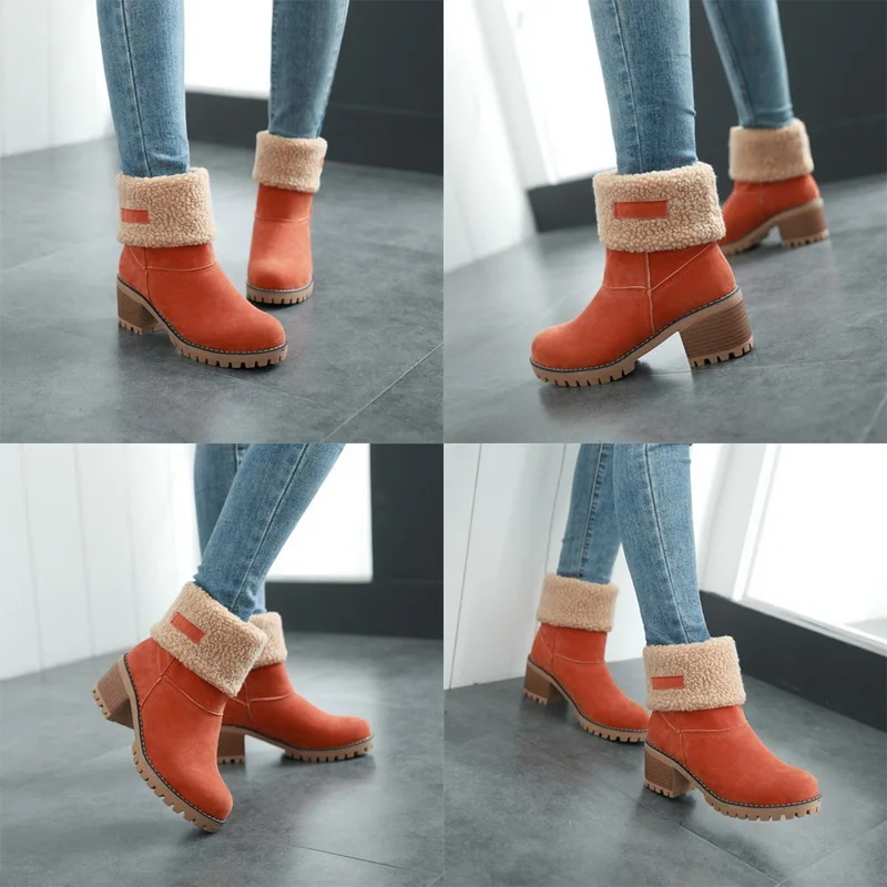 CYSINCOS/женские ботинки коллекция 2019 года зимние Теплая обувь с хлопковой