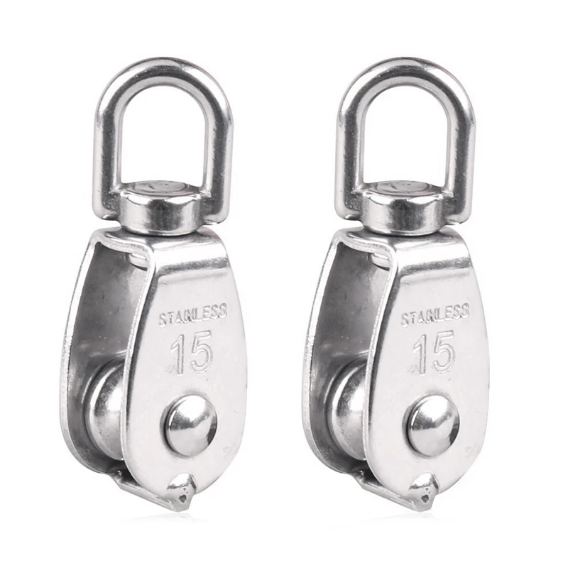 

Crane Pulley Block M15 Lifting Crane Swivel Hook single Pulley Block Hanging Wire Towing Wheel 10Pcs