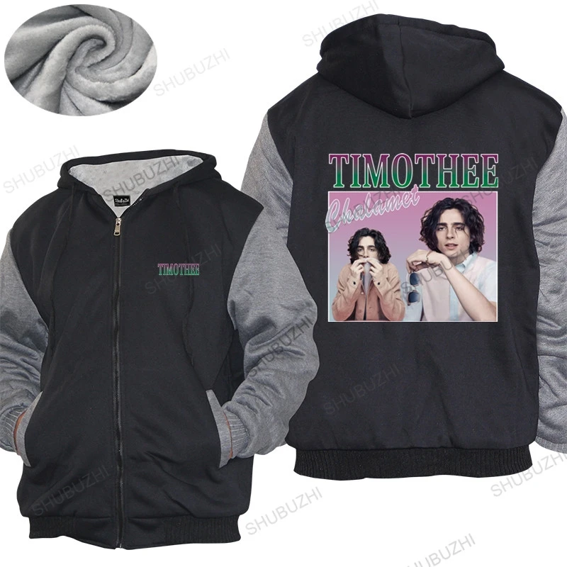 

Cotton warm coat Men winter zipper Tops Timothee Chalamet hoodies Vintage 90s Aesthetic TV Cotton Brand thick hoody