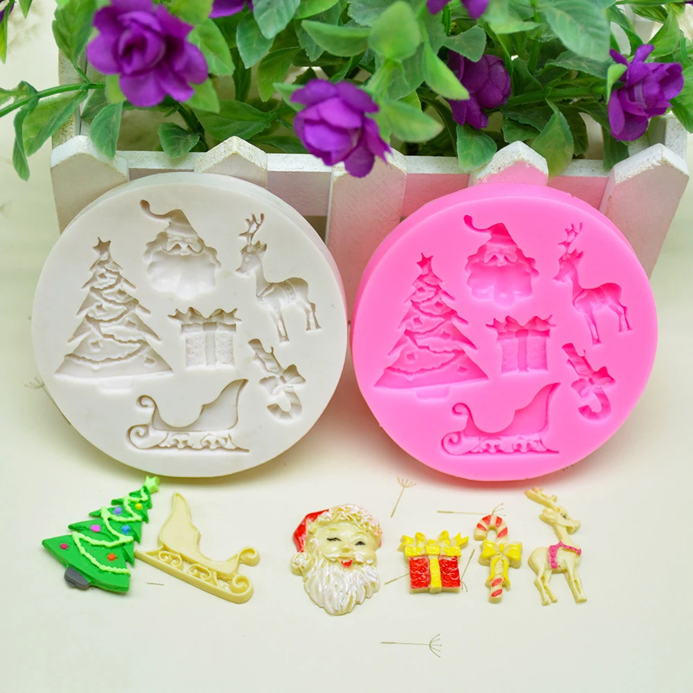 Новогодняя Рождественская елка Дизайн силиконовая форма помадки сосновые орехи