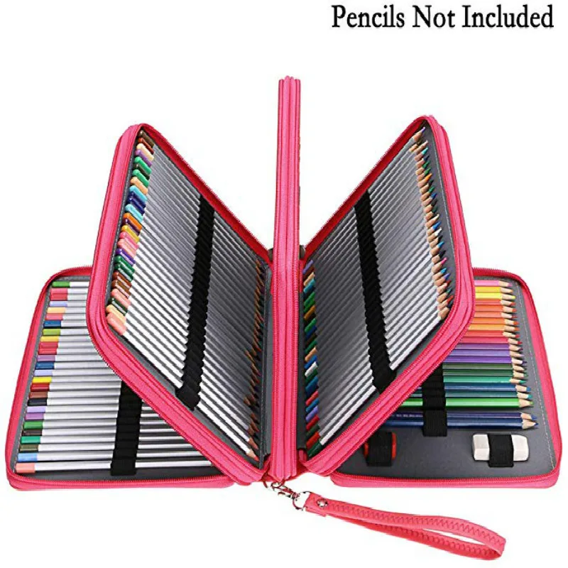 Школьный пенал с 200 отверстиями чехол из искусственной кожи для девочек и