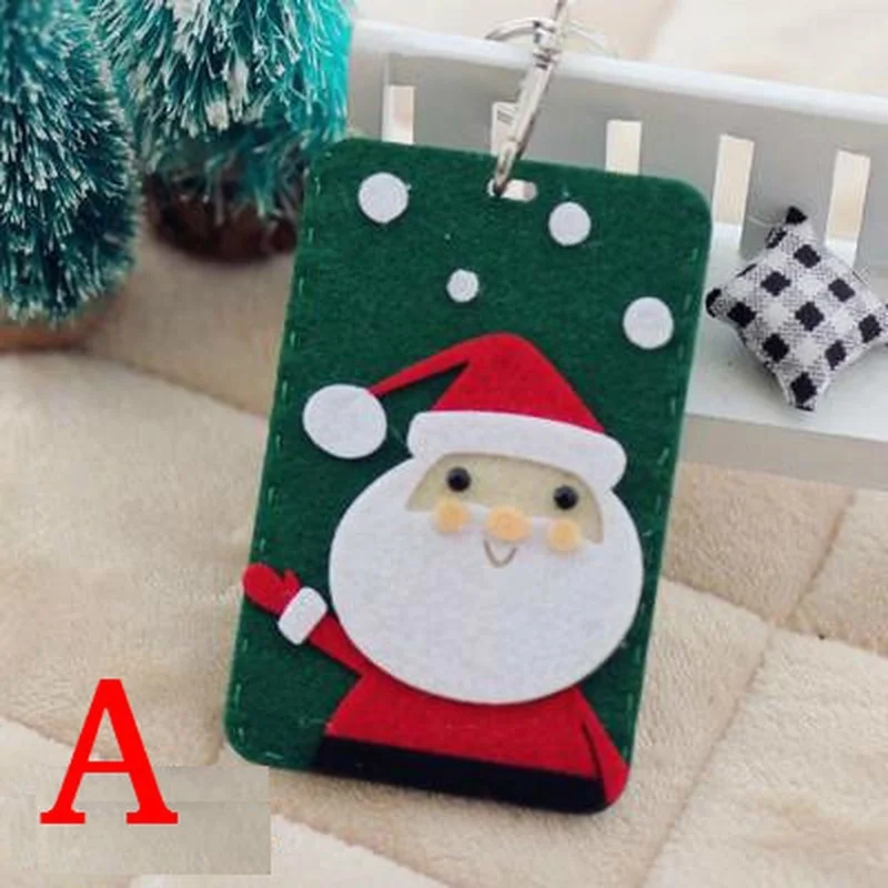 Рождество ID держатель для карт банк автобусные карты Обложка офисные брелок