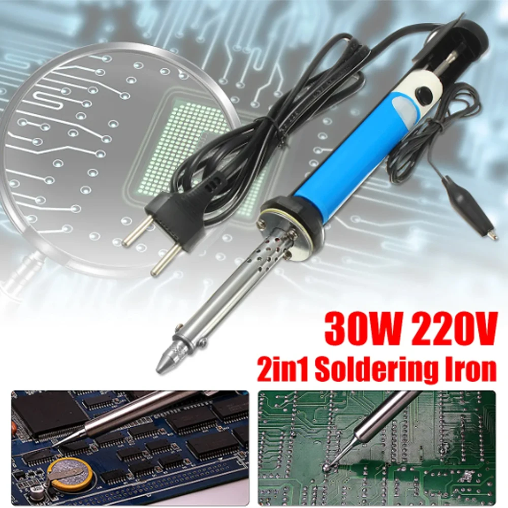 

High Quality 2in1 30W 220V Soldering Iron PCB Solder Sucker Desoldering Vacuum Pump Welding Tool