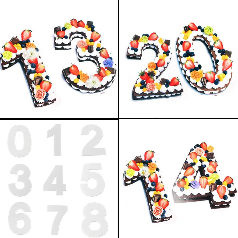 Новые нетоксичные безвкусный Цифры Набор форм для торта декорирования выпечки