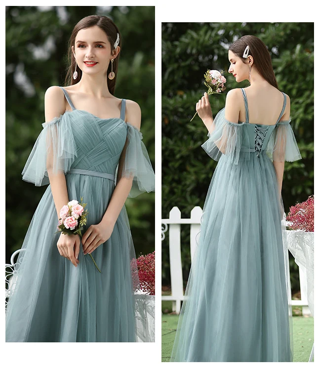 Лесное зеленое Тюлевое платье подружки невесты элегантное длинные платья для