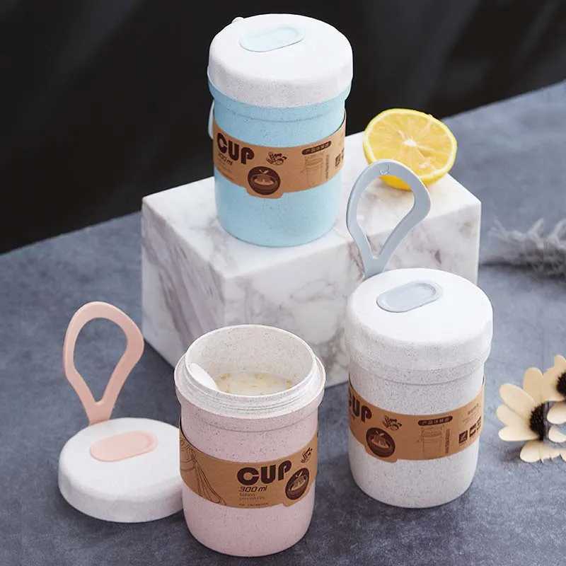 Детская школьная одежда Крупы идти пшеницы бутылка для перекуса с крышкой