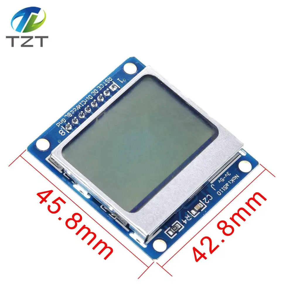 ЖК модуль TZT blue 84X48 Nokia 5110 с синей подсветкой и адаптером PCB LCD для Arduino|5110 lcd module|lcd