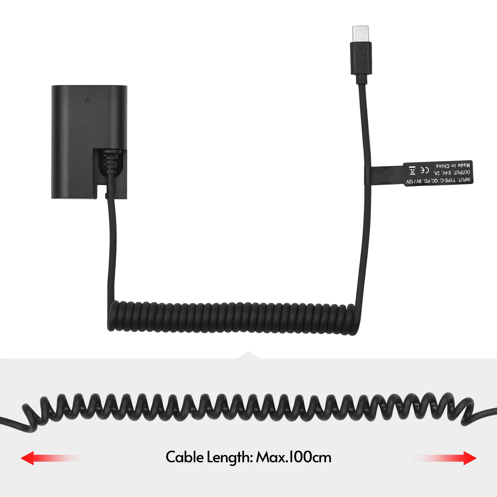 LP-E6 Dummy Battery Coupler Adapter DR-E6 Dummy Battery Coupler with USB Type-C Power Cable for Canon EOS R5 R6 90D 80D 70D 60D