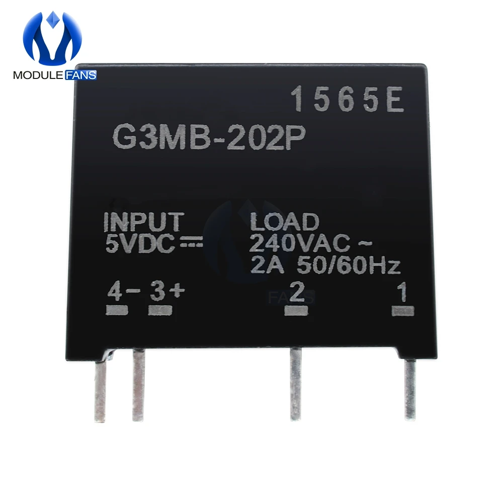 5 шт. релейный модуль Φ G3MB 202P PCB SSR In 5V DC Out 240V AC 2A Твердотельный для Arduino Diy Electronic|relay