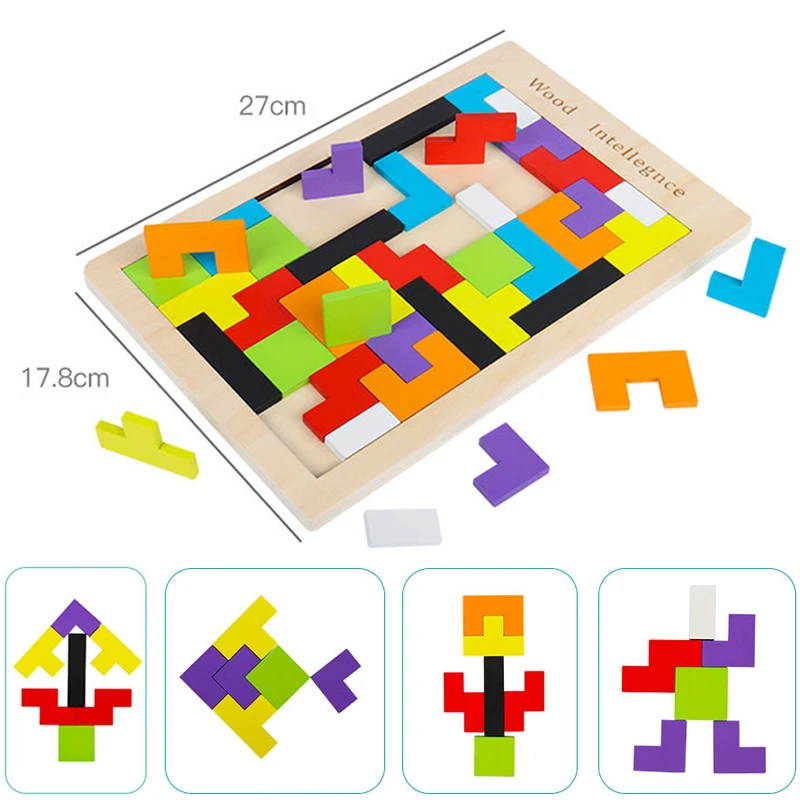 

Kids Montessori Wooden Toys Rainbow Blocks Kid Learning Toy Baby Music Rattles Graphic Colorful Wooden Blocks Educational Toy