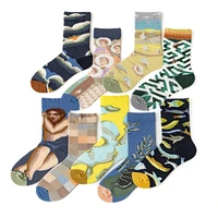 novelty skateboard cartoon streetwear creative kawaii short cotton personalized socks happy women men warm funny cute socks