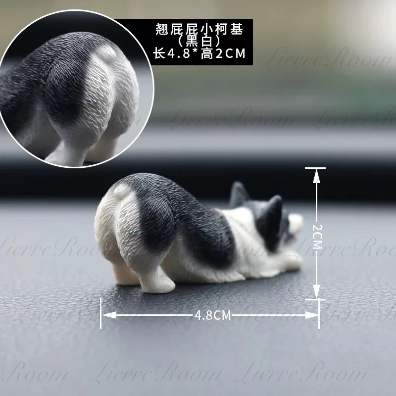 

LierreRoom Mini Corgi For Car Decoration Model Desktop Car Furnishings Cake Decoration Simulation Resin Puppy Doll Ornaments