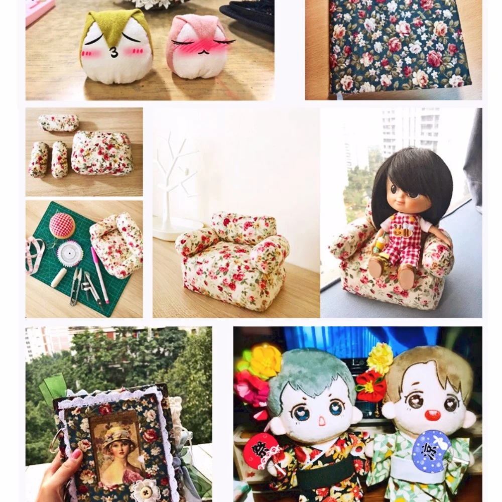 Floral Print Cotton Poplin Thin Fabric for DIY Children Clothes Handmade Accessories by the Meter 140x50cm | Дом и сад