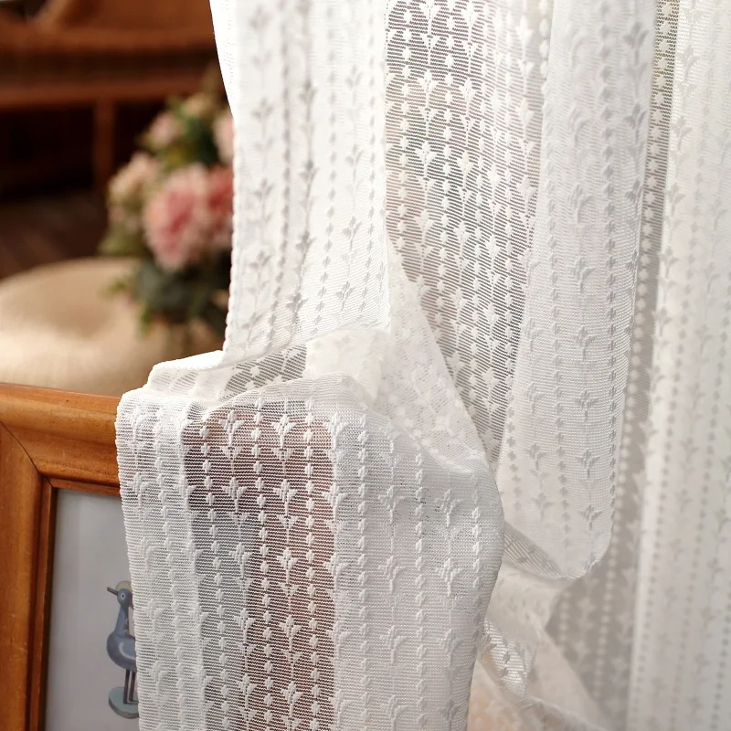 

Embroidery White Light Luxury European Simple Modern Home Decoration Customization Curtains for Living Dining Room Bedroom