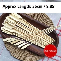 200 400pcs 25cm x 3mm bamboo skewers paddle sticks bbq grill kebab barbeque fruit toothpicks party restaurant bar tools