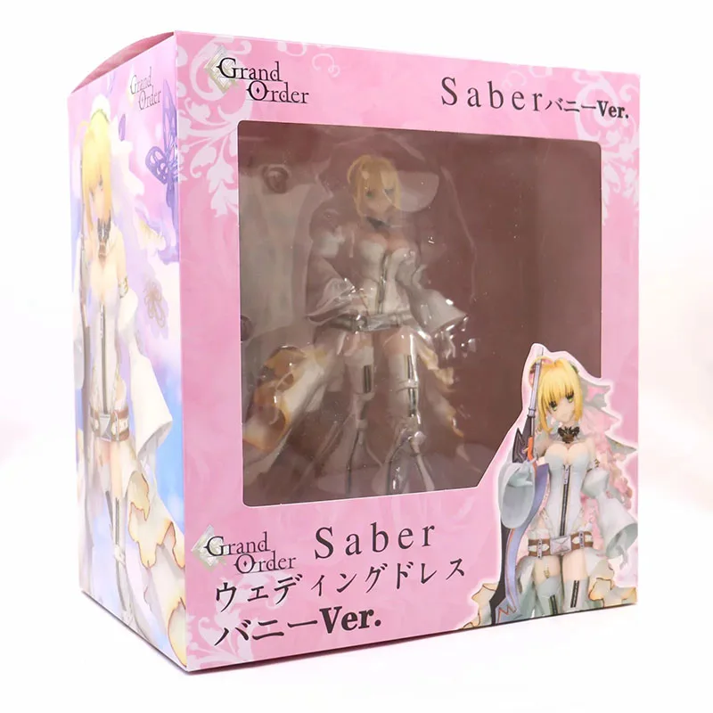 

23CM Anime Fate Grand Order SABER Wedding Dress Ver. Action Figure PVC Collectible SABER Model Toys Doll Gift