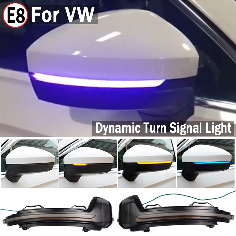 

2pcs LED Dynamic Turn Signal Light Car Rear View Mirror LED Indicator Blinker For VW Tiguan MK2 2017-2019