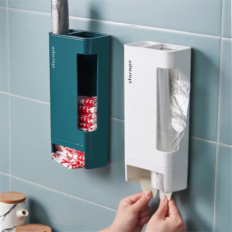 

Wall Hanging Storage Holder Removable Garbage Bag Storage Box Kitchen Plastic Bag Organizer Rack Disposable Bag Storage Bins