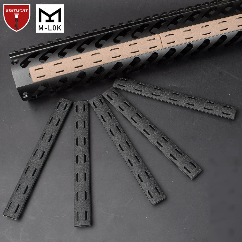 5PCS BCM M Lok Rail Cover Panel Kit For Mlok Handguard Free Float Handguard Airsoft 140*16mm