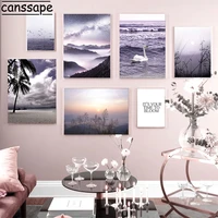nordic wall art canvas painting sky poster mountain print plant posters seagull swan prints modern wall pictures home decoration