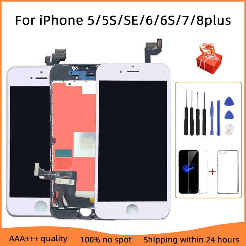 

ЖК-дисплей AAA +++ для iPhone 6, 6S, 7, 8 Plus с идеальным 3D сенсорным экраном, дигитайзер в сборе для iPhone 5 5S, без битых пикселей