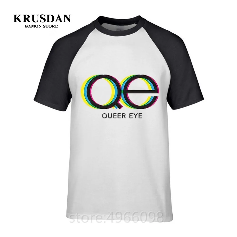 2019 Мужская футболка для мужчин s Slim Fit Queer eye логотип футболки с коротким рукавом