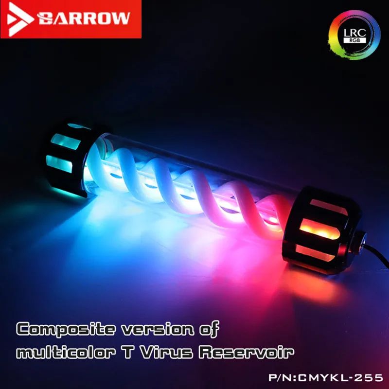 

Barrow CMYKL-255, Composite Type Virus-T Reservoirs, Aluminum Alloy Cover + Acrylic Body, Multiple Color Spiral, 255mm