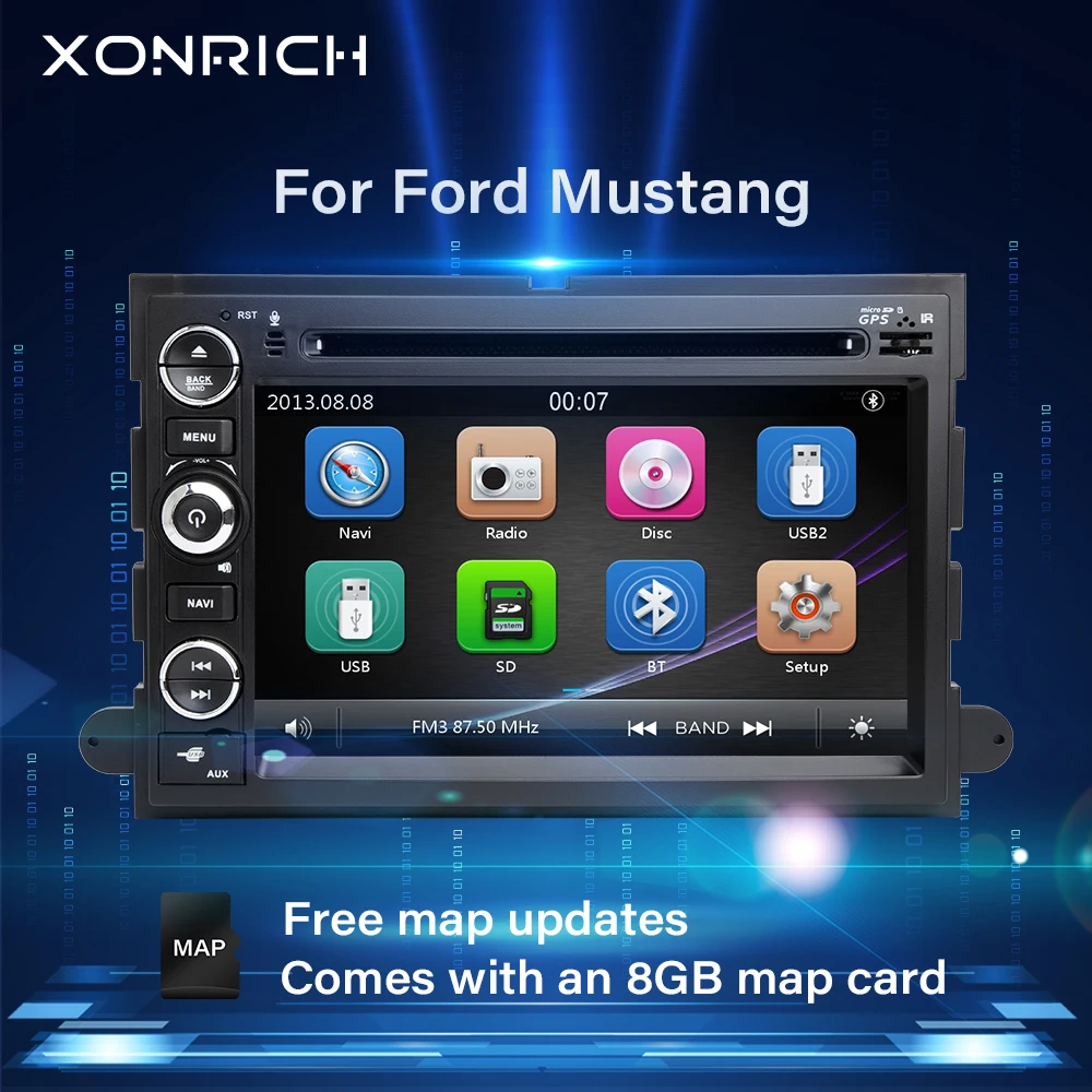 2 Din автомобильный DVD GPS навигатор для Ford F150 F250 F350 F450 Mustang Fusion Explorer Edge Escape Mercury 2005 2007