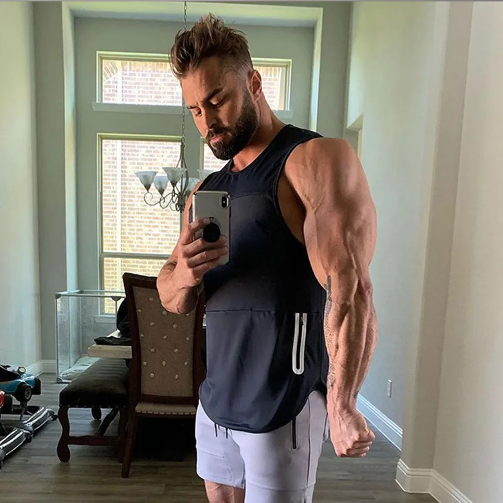 Мужская спортивная тренировочная быстросохнущая майка для фитнеса Европейская