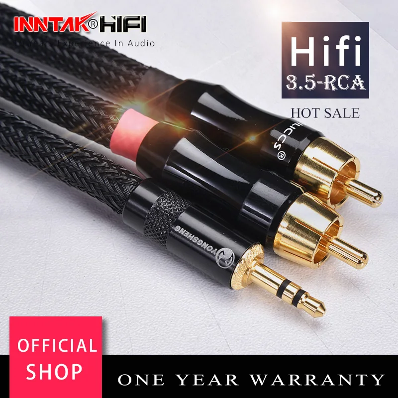 Аудиокабель HIFI 4N-OFC 3 5 мм на 2 RCA/0 м 1 | Электроника