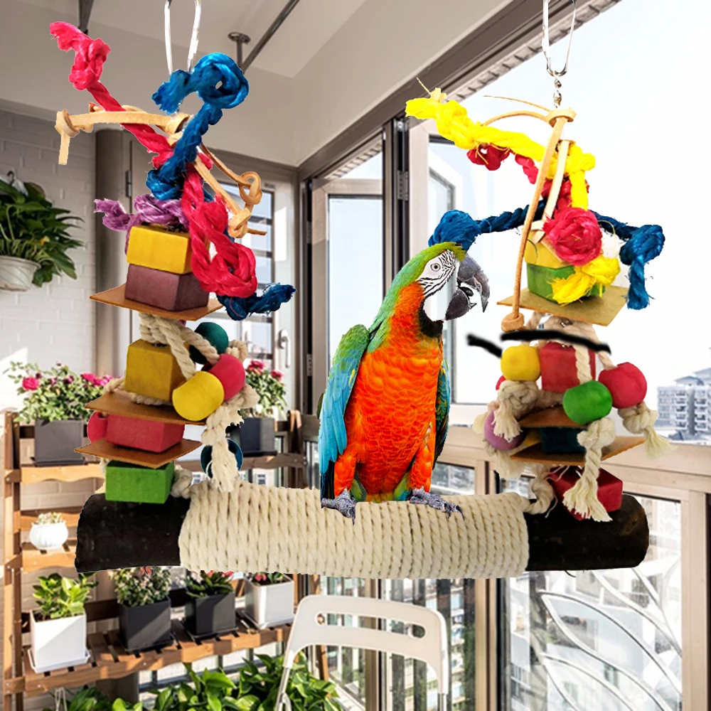 Жевательный попугай подвесная клетка для домашних животных искусственная кожа