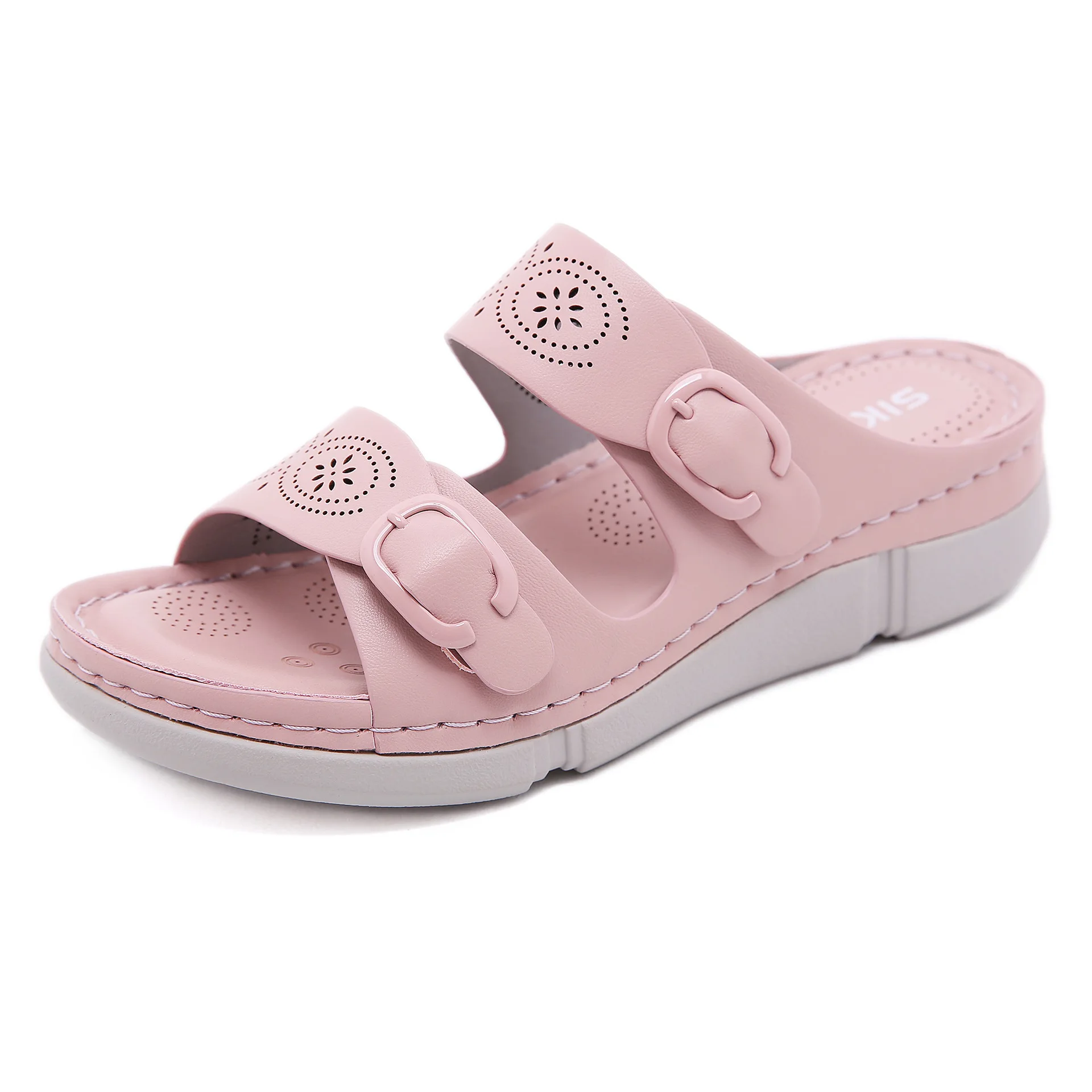 

SIKETU Brand 2021 Original New Summer Floral Sewing thread Slippers Slides Wedge Shoes Casual Womens Shoes Retro Plus Size Beach