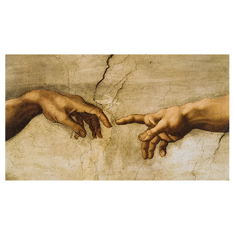 

The Creation Of Adam by Michelangelo Famous Art Canvas Paintings On the Wall Art Posters And Prints Hand to Hand Art Pictures