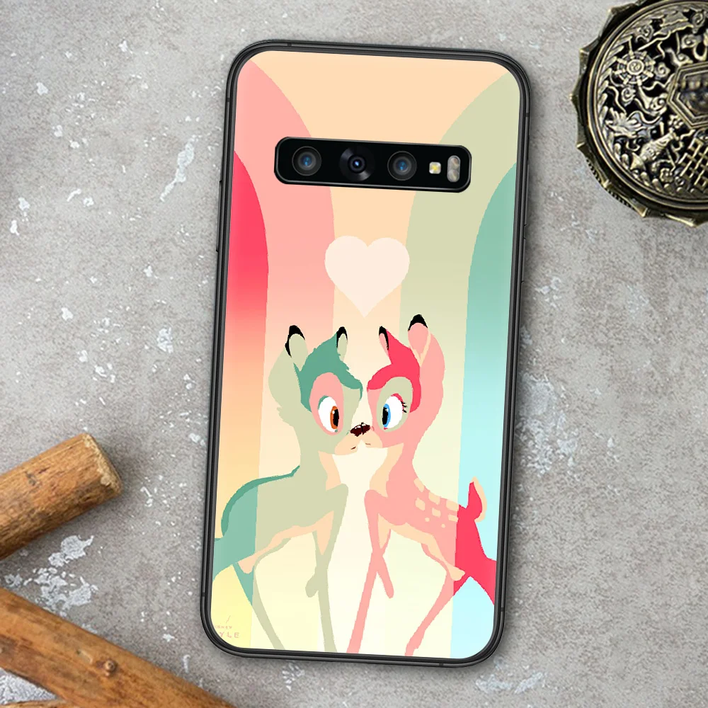 

Lovely Bambis Phone Case For Samsung Galaxy Note S 8 9 10 20 Plus E Lite Uitra black Coque 3D Bumper Soft Cell Fashion Etui